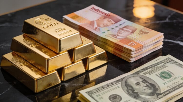 Pergerakan kurs rupiah dan harga emas batangan Antam awal pekan