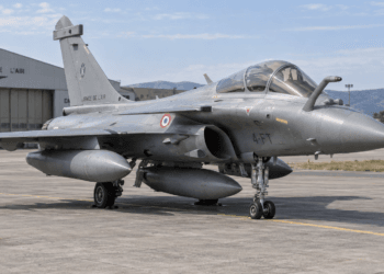 Ilustrasi jet tempur Rafale di pangkalan udara