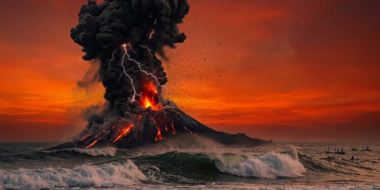 Abu Vulkanik Anak Krakatau Capai Arah Sukabumi