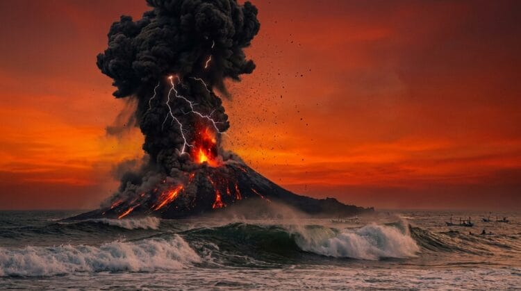 Abu Vulkanik Anak Krakatau Capai Arah Sukabumi