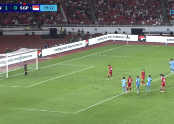 Momen menjelang penalti Timnas Indonesia saat menghadapi Singapura di FIFA ASEAN Cup 2026