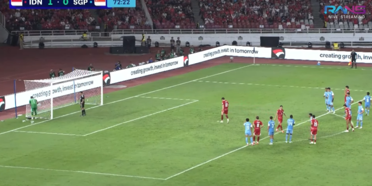 Momen menjelang penalti Timnas Indonesia saat menghadapi Singapura di FIFA ASEAN Cup 2026