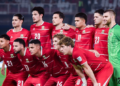 Skuad Timnas Indonesia sebelum pertandingan