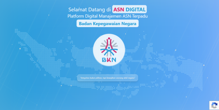 Tampilan depan laman ASN Digital BKN