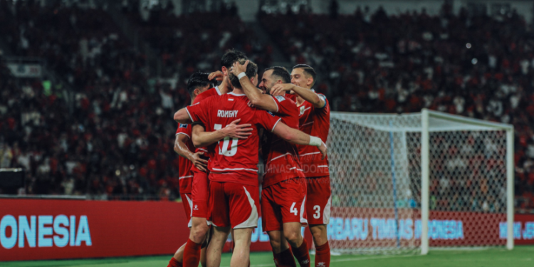 Timnas Indonesia merayakan gol pada FIFA ASEAN Cup 2026