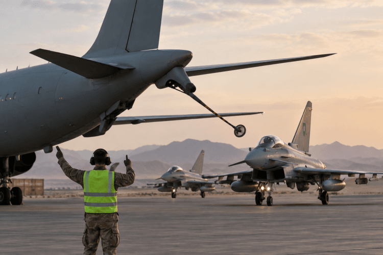 Ilustrasi dukungan militer defensif untuk Arab Saudi