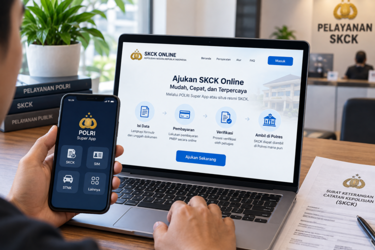 Ilustrasi cara membuat SKCK online melalui layanan digital Polri