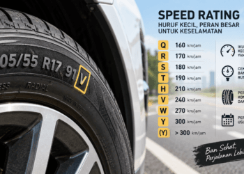 Ilustrasi kode speed rating pada ban mobil