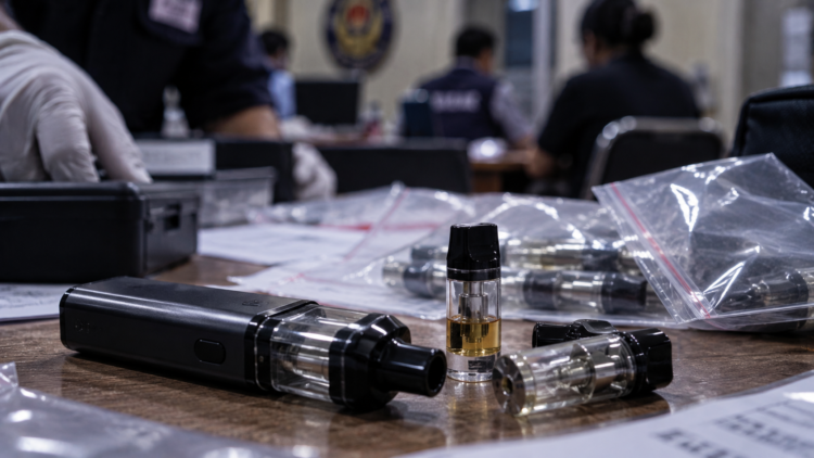 Ilustrasi cartridge vape terkait penyelidikan etomidate