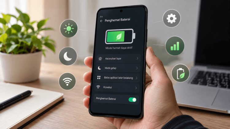 Ilustrasi cara menghemat baterai HP Android