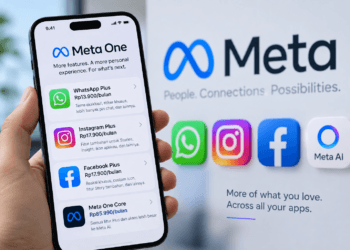 Ilustrasi Meta One Indonesia dengan paket WhatsApp Plus