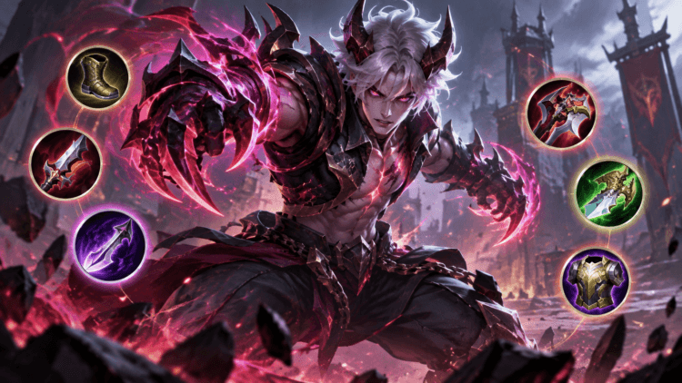 Ilustrasi build Dyrroth tersakit 2026 Mobile Legends