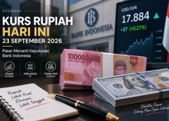 Ilustrasi kurs rupiah hari ini 23 September 2026