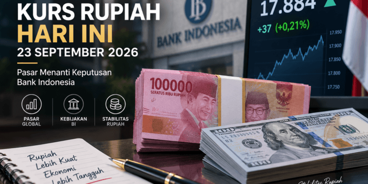 Ilustrasi kurs rupiah hari ini 23 September 2026