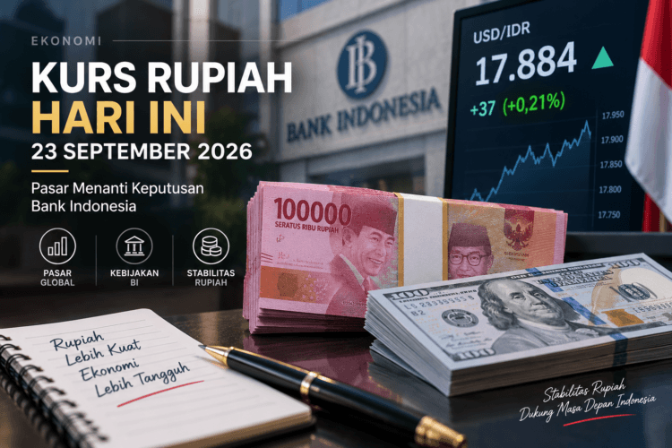 Ilustrasi kurs rupiah hari ini 23 September 2026