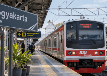 Ilustrasi KRL Jogja-Solo di Stasiun Yogyakarta