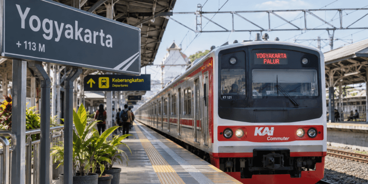 Ilustrasi KRL Jogja-Solo di Stasiun Yogyakarta
