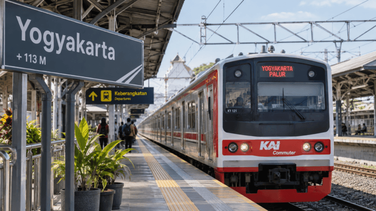 Ilustrasi KRL Jogja-Solo di Stasiun Yogyakarta
