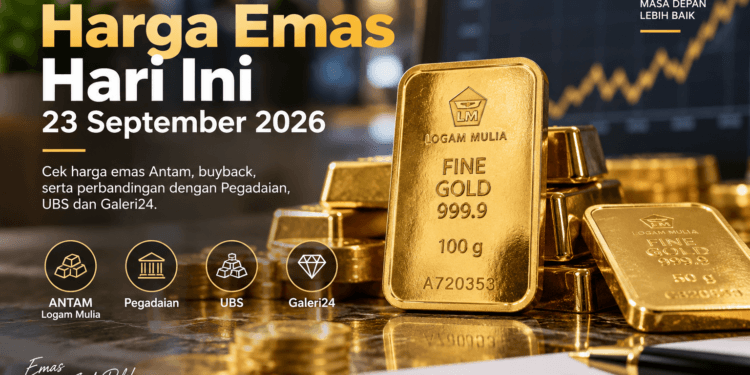 Ilustrasi harga emas hari ini 23 September 2026