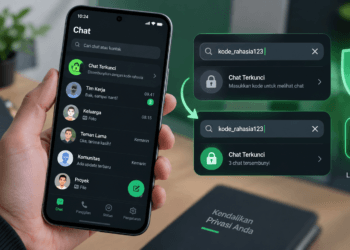 Ilustrasi cara menyembunyikan pesan WhatsApp dengan kode rahasia