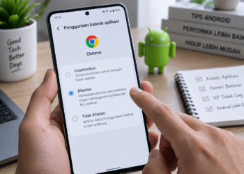 Ilustrasi cara membatasi aplikasi latar belakang di HP Android