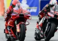 Pembalap MotoGP bersaing di lintasan pada Grand Prix Austria