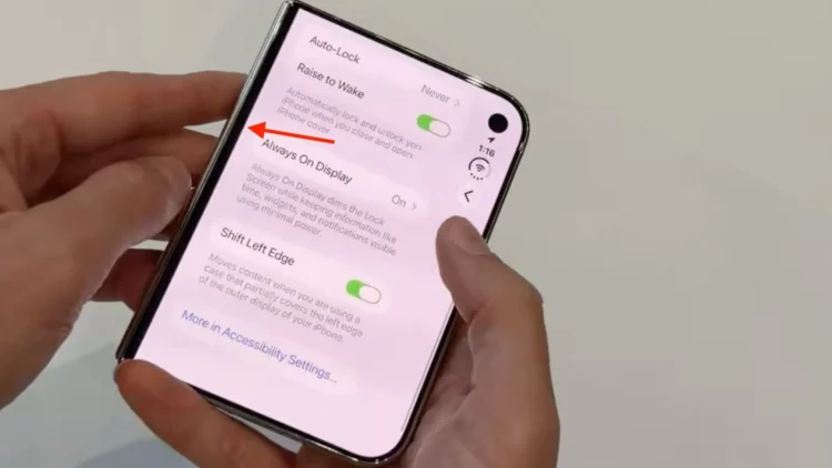 Pengaturan Shift Left Edge pada layar iPhone Duo