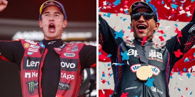 Marc Marquez Cuma 19 Poin dari Jorge Martin