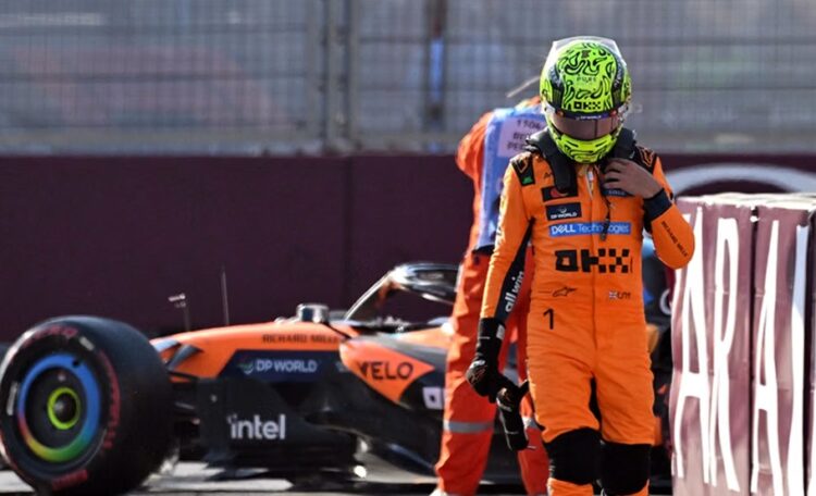 Lando Norris setelah gagal finis di GP Azerbaijan