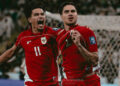 Pemain Timnas Indonesia merayakan gol