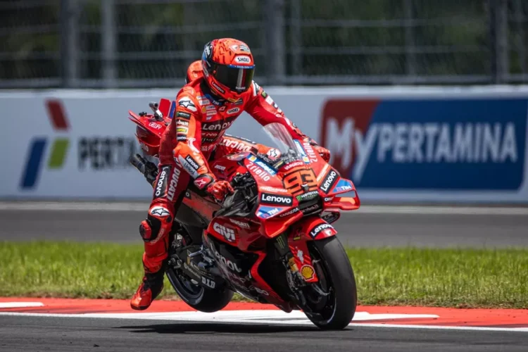 Marc Marquez saat balapan di Sirkuit Mandalika