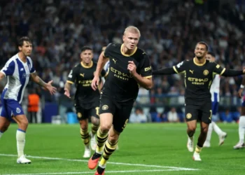 Pemain Manchester City saat pertandingan