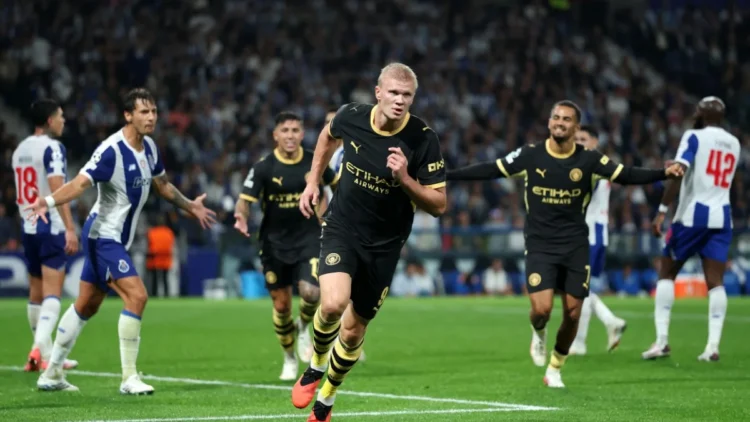 Pemain Manchester City saat pertandingan