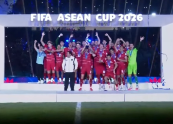 Timnas Indonesia merayakan gelar juara FIFA ASEAN Cup 2026