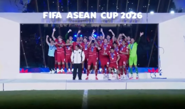 Timnas Indonesia merayakan gelar juara FIFA ASEAN Cup 2026