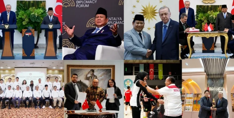 Kolase beberapa kegiatan Presiden Prabowo Subianto dan pertemuan bersama Presiden Turkiye Recep Tayyip Erdogan
