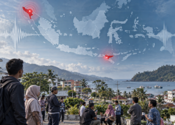 Ilustrasi gempa di wilayah Sumba dan Aceh pada 4 Oktober 2026