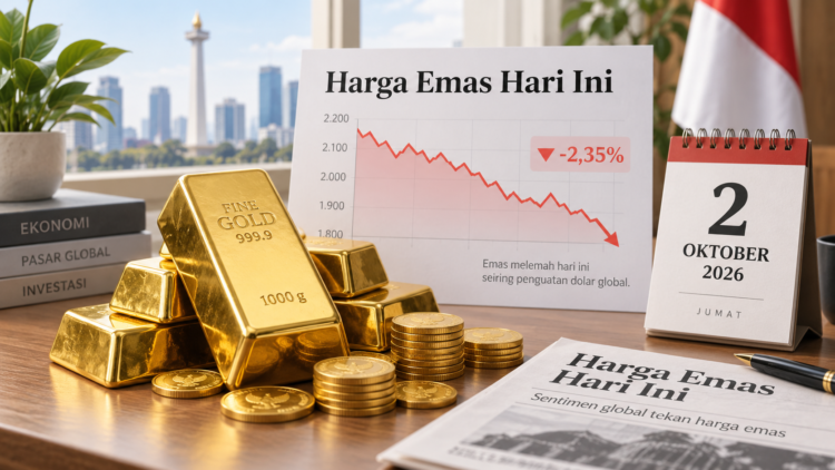 Ilustrasi harga emas batangan pada 2 Oktober 2026