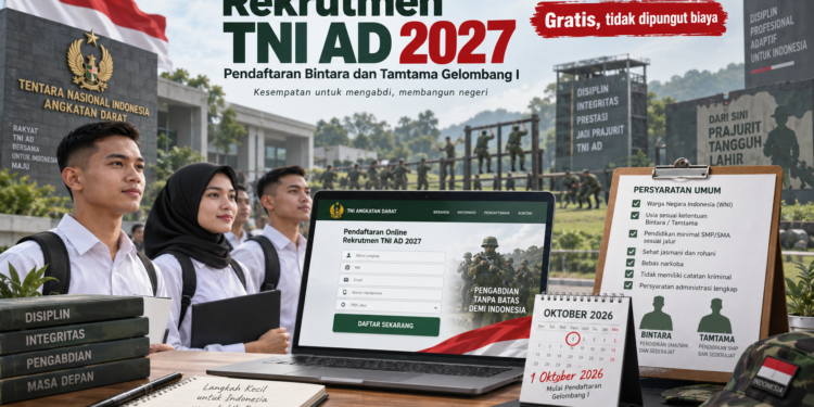 Ilustrasi rekrutmen TNI AD 2027 untuk Bintara dan Tamtama