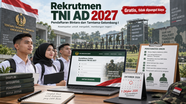 Ilustrasi rekrutmen TNI AD 2027 untuk Bintara dan Tamtama