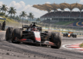 Ilustrasi mobil Formula 1 melaju di Sepang International Circuit