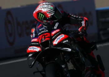 Marco Bezzecchi mengendarai motor Aprilia di MotoGP Jepang 2026