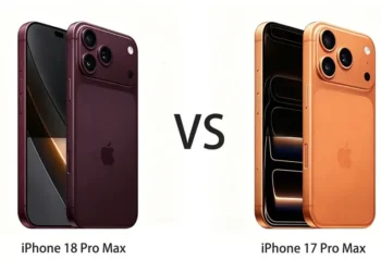 iPhone 17 Pro Max dan iPhone 18 Pro Max ditampilkan berdampingan