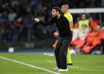 Cesc Fabregas di pinggir lapangan saat memimpin Como 1907