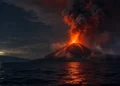 Gunung Anak Krakatau di Selat Sunda erupsi saat status dinaikkan menjadi Level III Siaga pada 9 Oktober 2026.