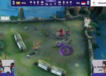 Pertandingan Mobile Legends Indonesia melawan Myanmar pada final Asian Games 2026