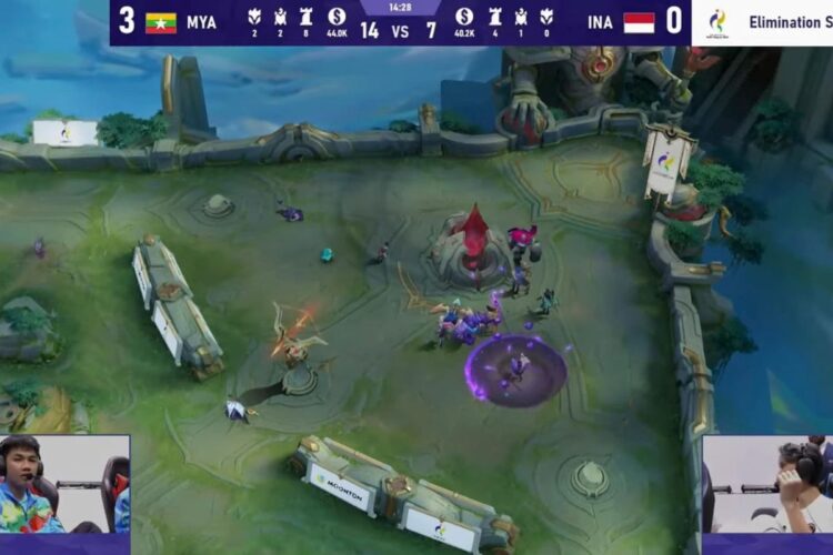 Pertandingan Mobile Legends Indonesia melawan Myanmar pada final Asian Games 2026