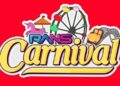 Logo RANS Carnival dengan tulisan Carnival berwarna kuning di atas latar merah serta ilustrasi wahana permainan